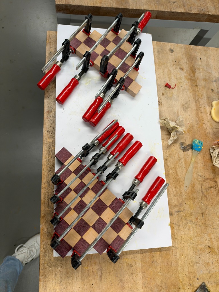 Close view of dual clamped halves