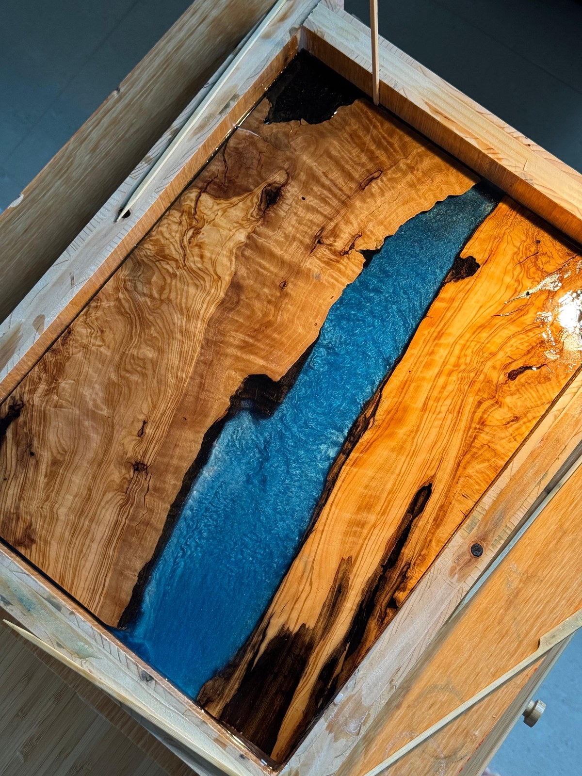 Detail of layering and curing epoxy
