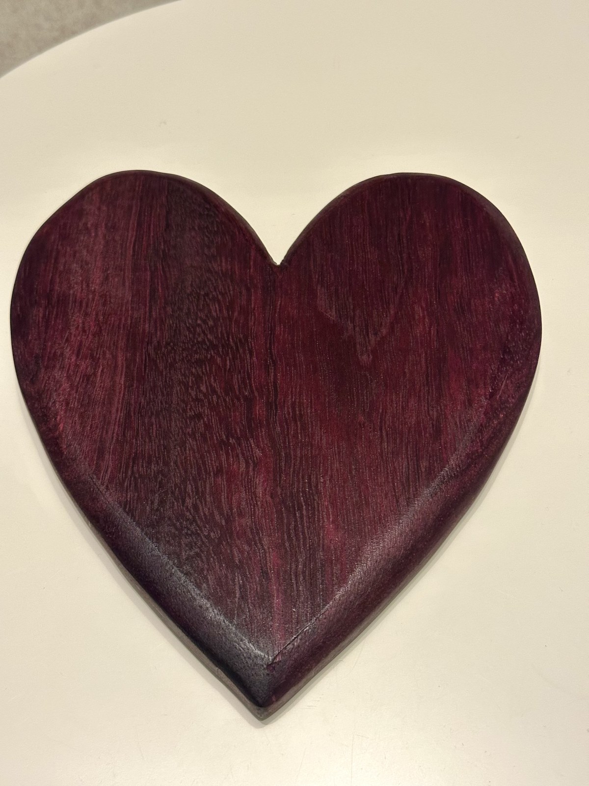 Single-piece Purpleheart Heart Shaped Serving Board